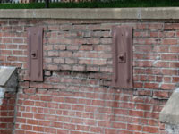 A collapsing, crumbling retaining wall in Bradford West Gwillimbury