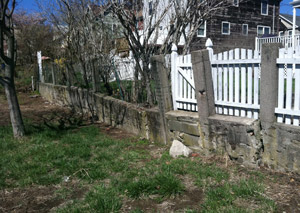 a retaining wall installed in Brampton