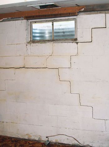 severe bowing and buckling of foundation walls in Burlington