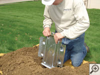 Steel earth anchor assembly installation in St. Catharines.