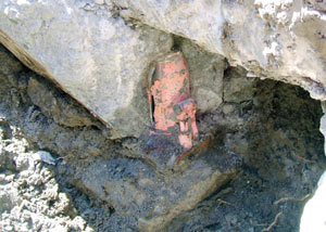 Failed concrete underpinning meant to repair a foundation issue in Pickering.