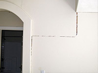 Drywall cracking due to foundation settlement in Clarington