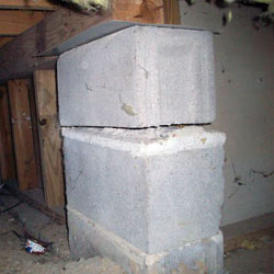 Collapsing crawl space support pillars Georgina