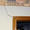 A large settlement crack on interior drywall in a Guelph home.
