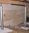 A system of crawl space support posts adding structural support to a crawl space in Innisfil