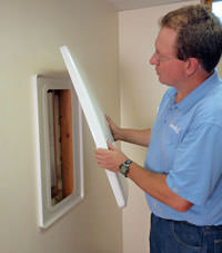 wall anchor covers installed in a foundation repair for a Newmarket home.