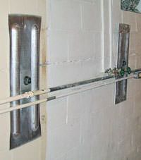 A foundation wall anchor system used to repair a basement wall in Kawartha Lakes
