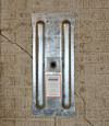 A fully exposed wall anchor plate installed along a Orangeville foundation wall
