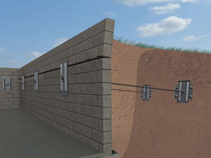 A graphic illustration of a foundation wall system installed in Kawartha Lakes
