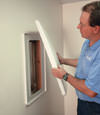 Toronto installation of wall anchor plate covers for a finished basement