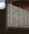 I-beam foundation wall supports installed in a Bradford West Gwillimbury basement.
