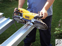 Cutting the wall brace system for an i-beam foundation repair in Owen Sound